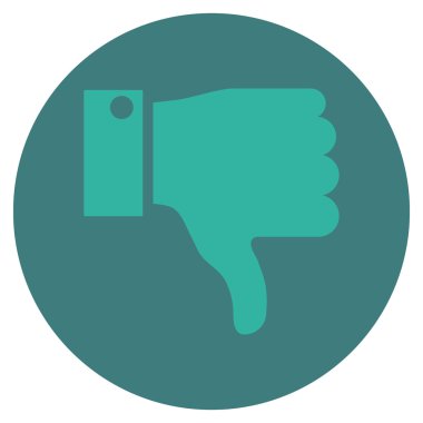 Başparmak aşağı düz yuvarlak vektör simgesi