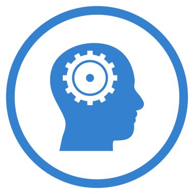 Akıl düz vektör yuvarlak simge