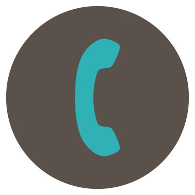 Telefon alıcı düz yuvarlak vektör simgesi