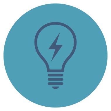 Düz yuvarlak vektör simge elektrikli ampul