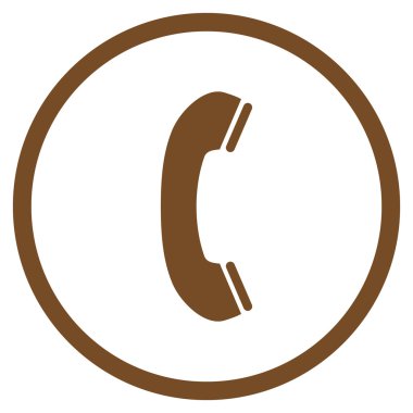 Telefon Alıcısı Düz Vektör Yuvarlak Simge