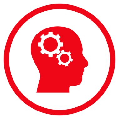 Beyin Çarkları Düz Vektör Yuvarlak Simge