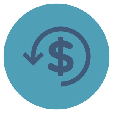 Düz yuvarlak vektör simge iade