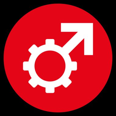 Teknolojik Potence düz yuvarlak vektör simgesi