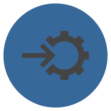 COG Tümleştirme düz yuvarlak vektör simgesi