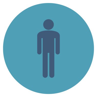 Adam düz yuvarlak vektör simgesi