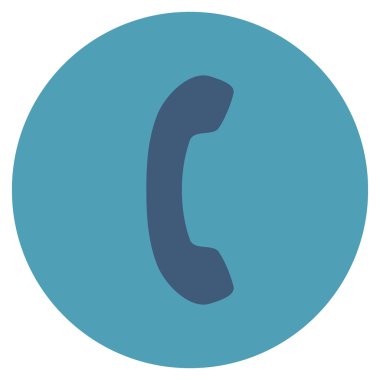 Telefon alıcı düz yuvarlak vektör simgesi