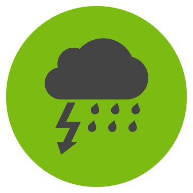 Fırtına düz yuvarlak vektör simgesi