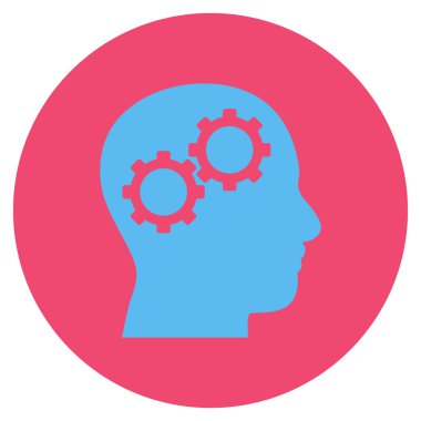 Beyin vites düz yuvarlak vektör simgesi