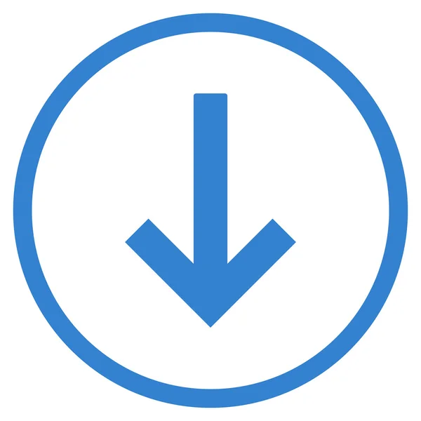 Pijl-omlaag plat vector afgerond pictogram — Stockvector