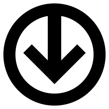 Düz vektör simgesi aşağı yön