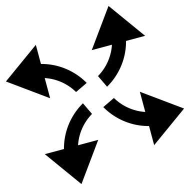 Santrifüj oklar düz vektör simgesi