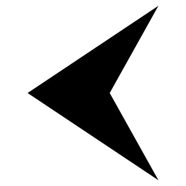 Ok ucu sol düz vektör simgesi