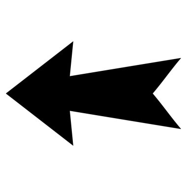 Ok sol düz vektör simgesi