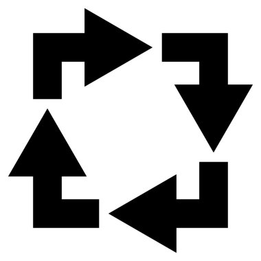 Geri dönüşüm düz vektör simgesi