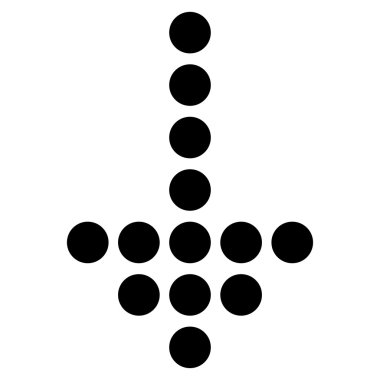 Noktalı ok aşağı düz vektör simgesi