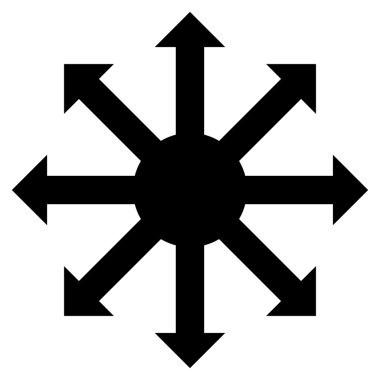 Radyal oklar düz vektör simgesi