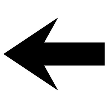 Ok sol düz vektör simgesi