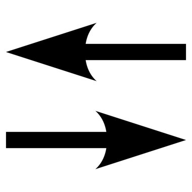 Vektör simge yatay Exchange oklar düz