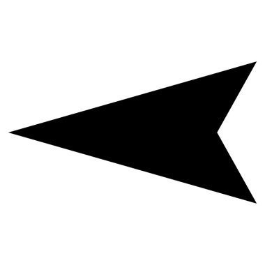 Ok ucu sol düz vektör simgesi