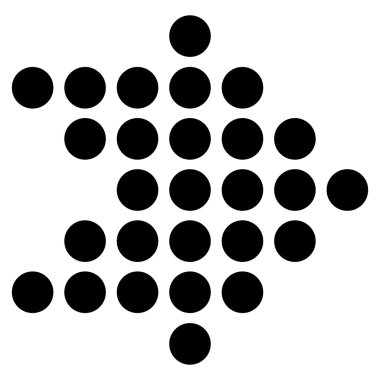 Düz vektör simgesi sağ noktalı ok