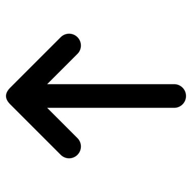 Ok sol düz vektör simgesi