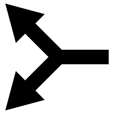 Bifurkasyon ok sol düz vektör simgesi