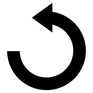 Döndürme sol düz vektör simgesi