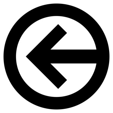 Yön sol düz vektör simgesi