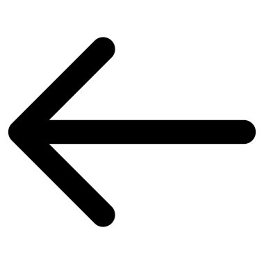 Ok sol düz vektör simgesi