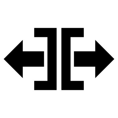 Yatay yöndeki düz vektör simge bölmek