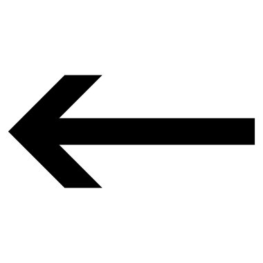 Ok sol düz vektör simgesi