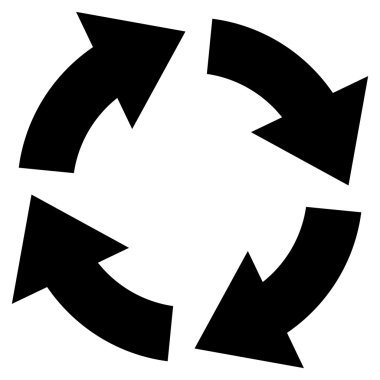 Dolaşım düz vektör simgesi