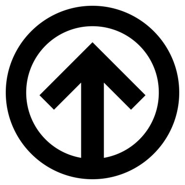 Yön yukarı düz vektör simgesi