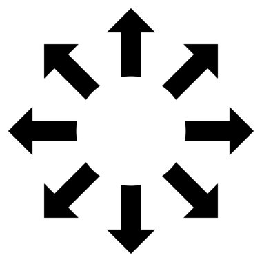 Oklar düz vektör simgesini genişletin