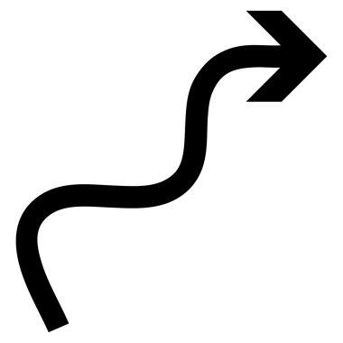 Eğri ok düz vektör simgesi