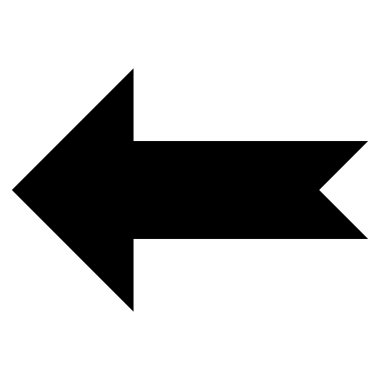 Ok sol düz vektör simgesi