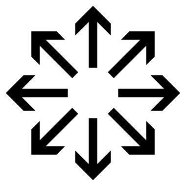 Radyal oklar düz vektör simgesi