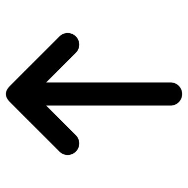 Ok sol düz vektör simgesi