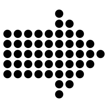 Düz vektör simgesi sağ noktalı ok