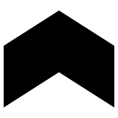 Yön yukarı düz vektör simgesi