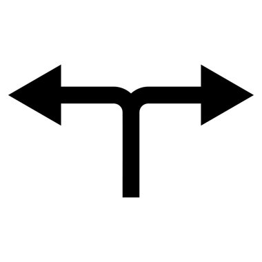 Bifurkasyon oklar sol düz vektör simgesi sağ