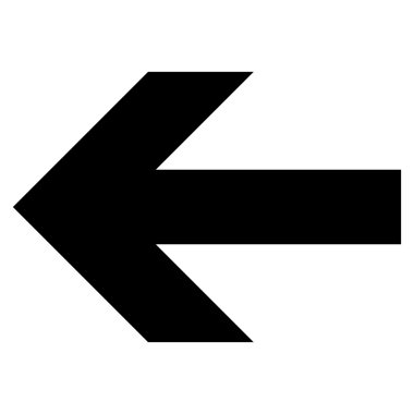 Ok sol düz vektör simgesi