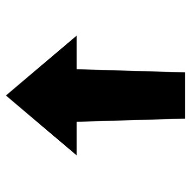 Ok sol düz vektör simgesi