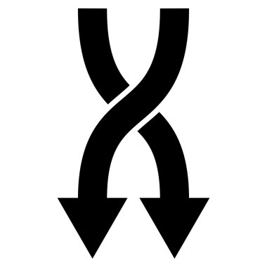 Düz vektör simgesi aşağı okları shuffle