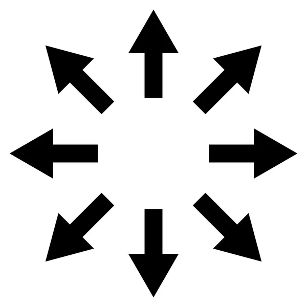 Frecce radiali Icona vettoriale piatta — Vettoriale Stock