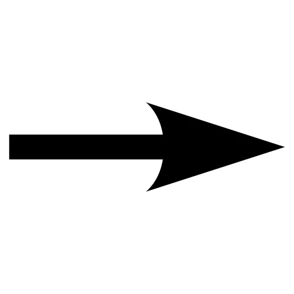 锋利的箭头右平面矢量图标 — 图库矢量图片