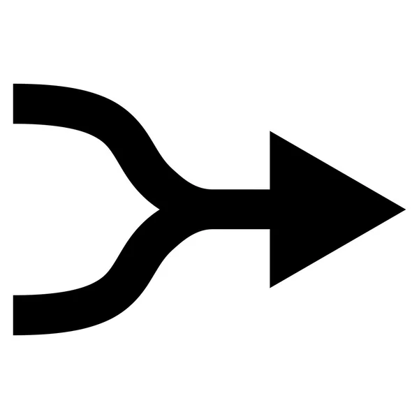 Pfeil rechts mit flachem Vektorsymbol kombinieren — Stockvektor