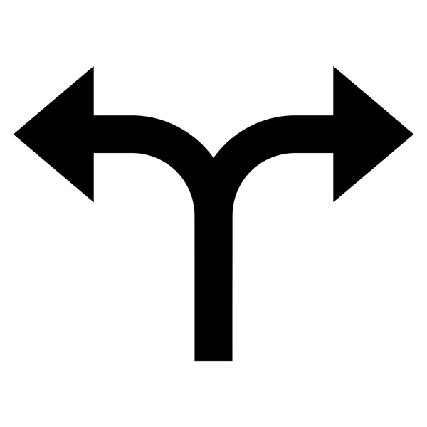 Bifurcation Arrows Left Right Flat Vector Icon — Stock Vector