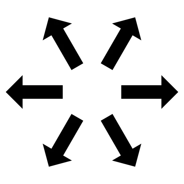 Flèches radiales Icône vectorielle plate — Image vectorielle